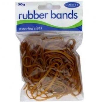 County Natural Rubber Bands 50g