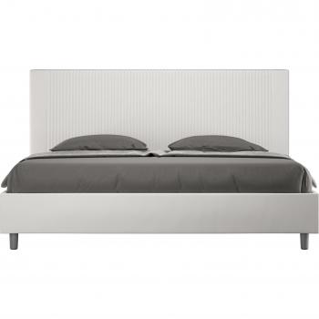 Letto Matrimoniale King Size Similpelle Bianco Appia Large con Cuscini XL
