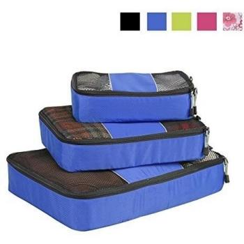 Cubos de Embalaje para Viaje Veevan, 3 Organizadores con Bolsa Protectora (Azul Oscuro)