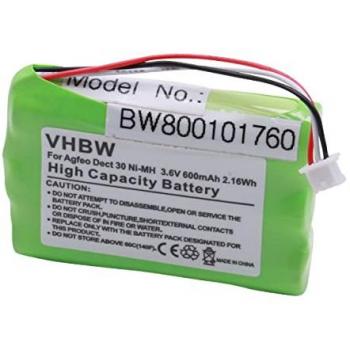 VHbw 3,6 V 600 mAh per Agfeo Dect – Nuova Batteria