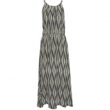 Estampado Lascana: Vestido Veraniego Negro/Arena