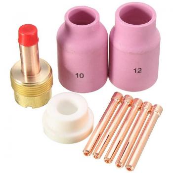 SHGO TIG Welding Torch Large Long Gas Lens & Alumina Cup Set for WP17 WP18 WP26