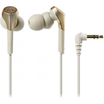 Audio‑Technica ATH‑CKS550X Wired Canal Earbuds, Heavy Bass, Gold