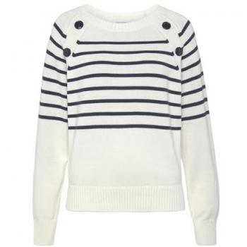 Vivance Streifenpullover mit Zierknöpfen, Streifenoptik, Strickpullover, modisch