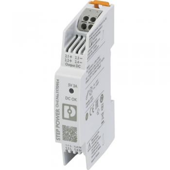 Phoenix Contact Power Supply Rail DIN STEP3‑PS/1AC/5DC/3/PT 1170954 – 5 V/DC, 3 A, 15 W