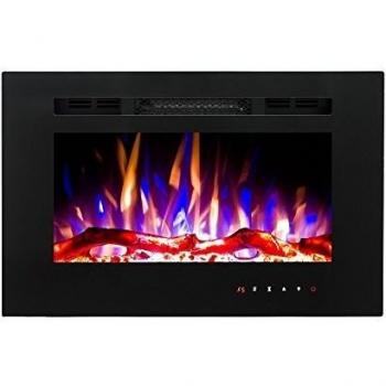 6inch Black Wall Mounted Electric Fire with 3 Colour Flames