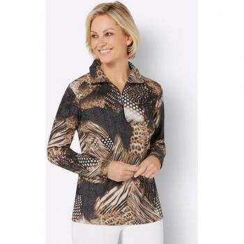 Langarmshirt für Damen in Beige
