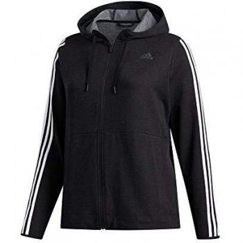 Adidas 3 Streifen Kapuzenjacke, Damen, Schwarz/Weiß, 2X
