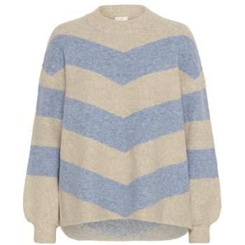 Kaffee‑Motiv Damenpullover, Verana, Grau, Größe XL