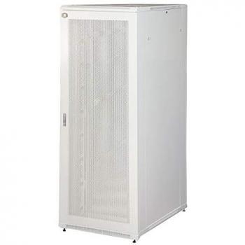 Armadio Rack 19 42U Grigio con Porta Traforata e Guidacavi Laterale