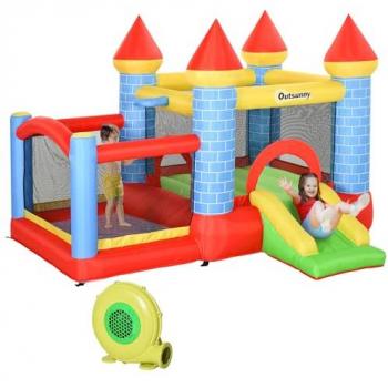 Bouncy Castle with Slide Pool 4-in-1 and Blower