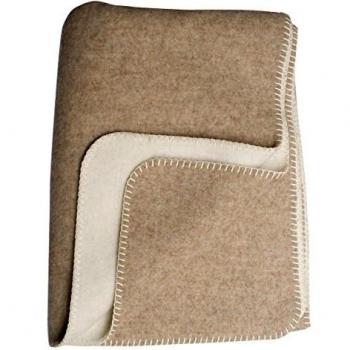 Steinbeck Schurwoll‑Decke ÖkoLana 4‑Größen, 3 Farben – Beige/Weiß 150x200