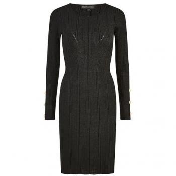 Yumi ShimmerL: peignoir mi‑long noir boutonné