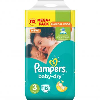 Pampers Baby-Dry Windeln Größe 3, 1er Pack (1 x 112 Stück)