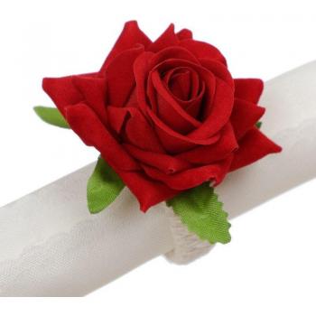 Hebilla de servilleta decorativa rosa