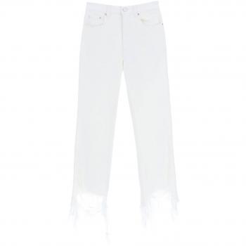 Women's White Destroyed Hem Jeans by Stella McCartney
