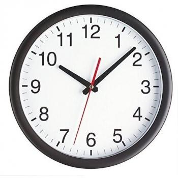 TFA Dostmann 98.1077 Analoge Wanduhr, Kunststoff, Schwarz/Weiß