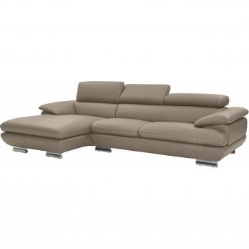 Magic‑Ecksofa CALIA ITALIA – Premium-Leder, Anpassbarer Kopfteil