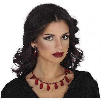Set de Collar y Pendientes Rubíes Rojos