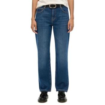 Blue Mid‑Rise Superdry Straight Jeans