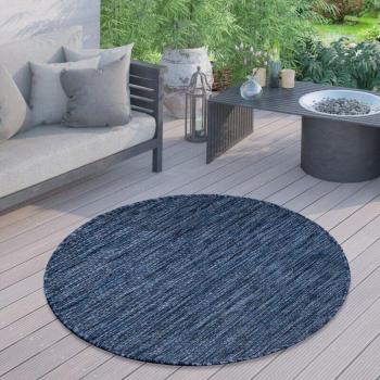 Esterno tondo, monocolore blu, 160 cm – Paco Home