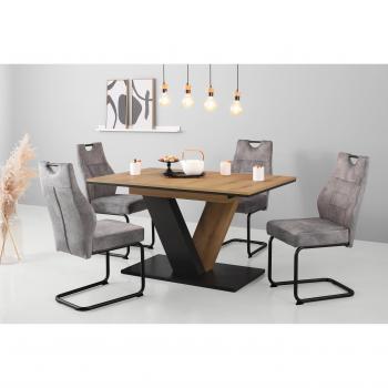 Bestseller‑Set: EMS Tisch 140–180 × 90 cm, 4 Stühle, ausziehbar & freischwinger