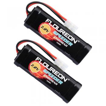 Batteria RC 7.2 V 6Cella 3500 mAh FLOUREON – Set di 2, adatta a Tamiya e Kyosho