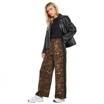 Striped Leopard Trousers, Brown, Women's Petite Fit