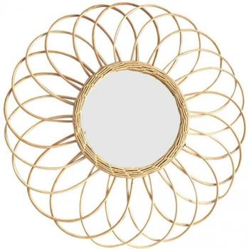 Round Rattan Makeup Mirror K43D