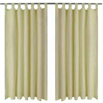 Cream Loop‑Style Micro‑Satin Curtain Set – 140 × 225 cm (2 pcs)