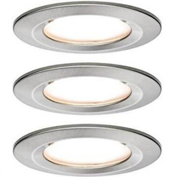 Paulmann 3 spots Nova Coin rond dimmable, fer