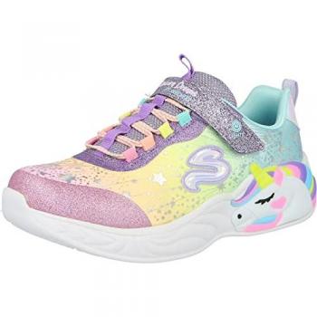 Zapatilla Niña Skechers Lights Multicolor, modelo 302311 Unicorn Dreams, características: luminosa, diseño multicolor con temática de unicornio, talla 29 EU