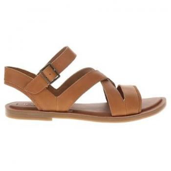 Toms Sloane Tan Leather Slip‑On Sandals