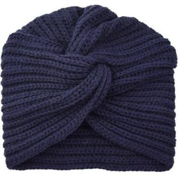 Woolly Bonnet Turban with Cross‑Wrap Design
