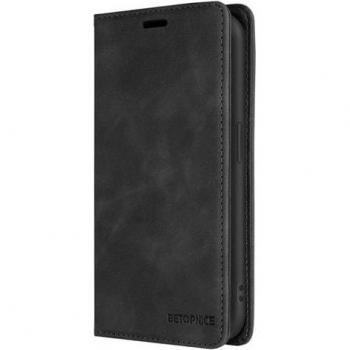 Housse portefeuille anti‑interception RFID, couleur sombre, compatible iPhone 15 Pro