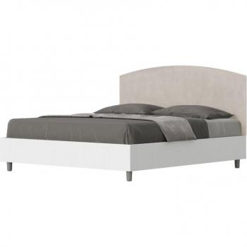 Cama Completa 160x190: Somier Fresno Blanco + Cabecero Melamina Arena