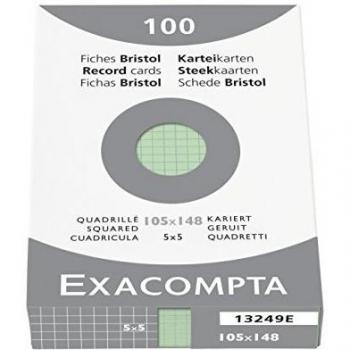 Exacompta A6 Karteikarten kariert 100 Stück in grün