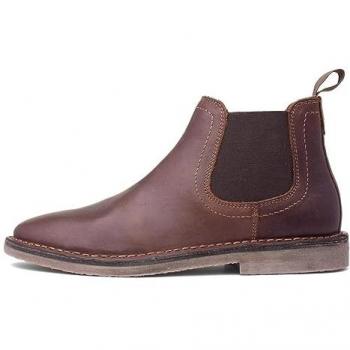 Hush Puppies Shaun Men's Brown Leather Chelsea Boots with Memory Foam, Size UK 7