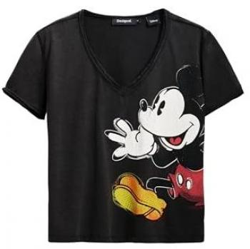 Mickey Mouse Escote Pico Desigual Mujer T-Shirt