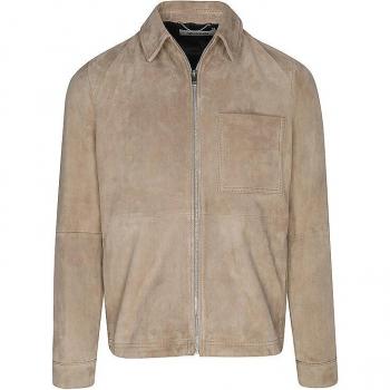 Herren Lederjacke Beige mit Brusttasche