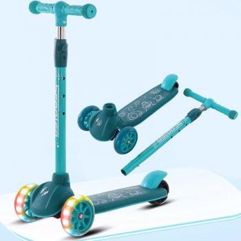 3-Wheel Baby Scooter with Foldable Design and Light-Up Wheels