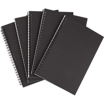 5 Pack A5 Unlined Spiral Notebooks Thick Blank Paper