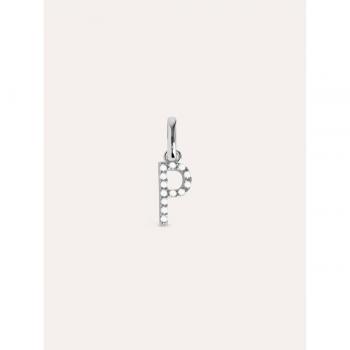 Charm Inicial Elegante en Plata con Acabado de Rodio