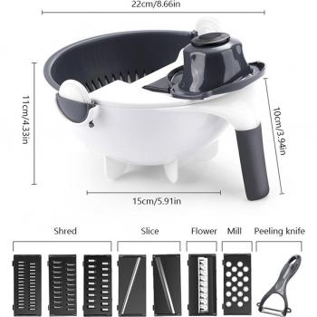 Cortador de cocina multifuncional con drenaje