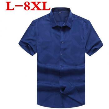 Camisa de Sarga a Rayas para Hombre, Tallas 8XL 9XL 6XL 7XL, 100% Algodón, Ajuste Slim