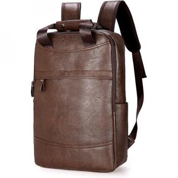 Men's Casual PU Leather Backpack