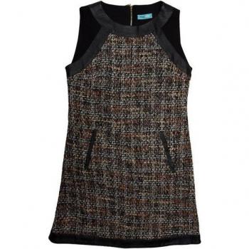 Tweed-Leder-Kleid für den Sommer