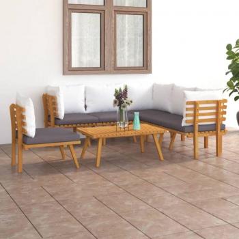 Ensemble de mobilier extérieur 7 pièces en bois d'acacia