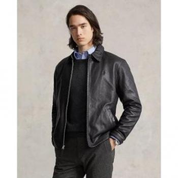 Polo Ralph Lauren Chaqueta de entretiempo en cuero negro M