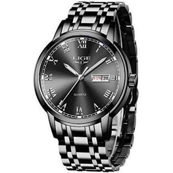 Orologio LIGE Vestito Nero con Acciaio Inox